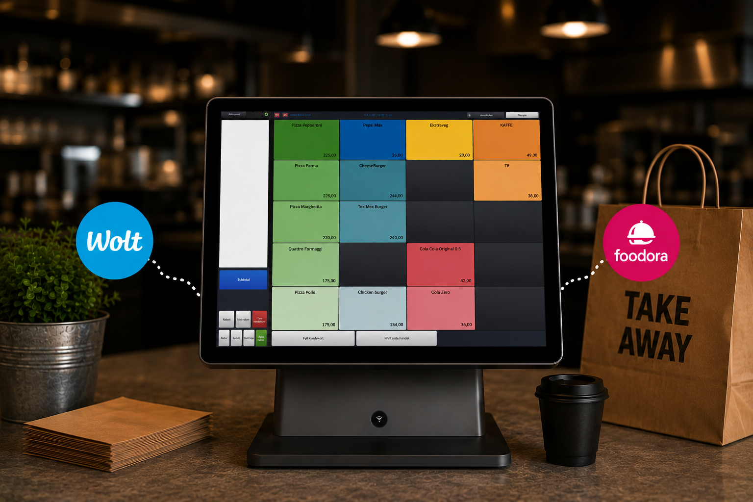 Wolt og Foodora direkte i kassen – alle takeaway-bestillinger samlet i Frontline POS 